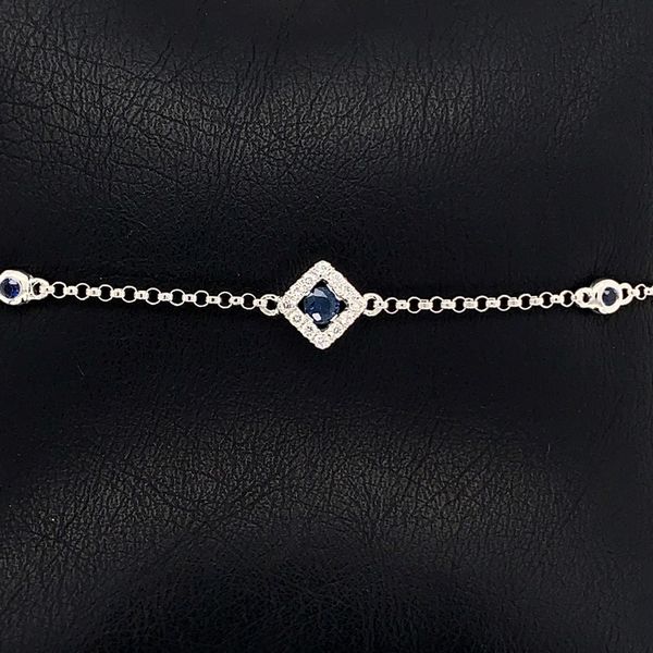 Blue Sapphire and Diamond Bracelet Image 2 Geralds Jewelry Oak Harbor, WA