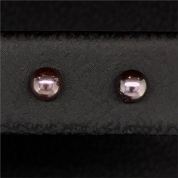 3mm Black Cultured Pearl Earrings Image 2 Geralds Jewelry Oak Harbor, WA