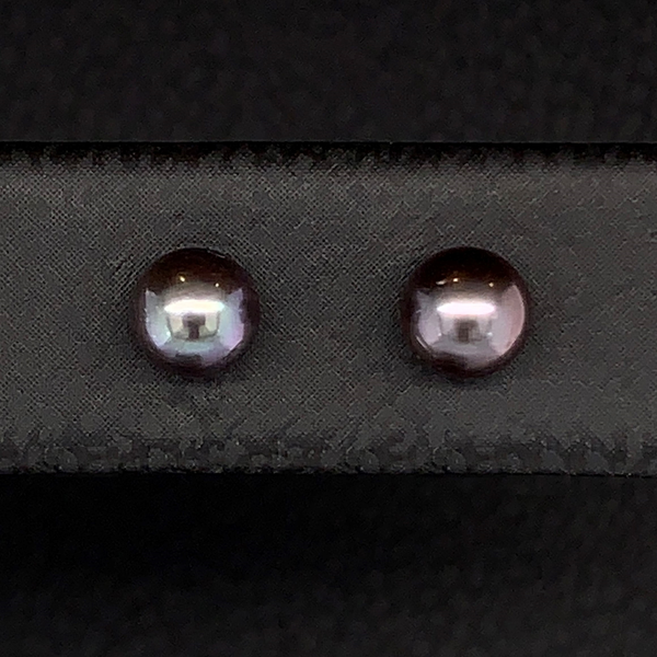 4mm Akoya Black Pearl Earrings Image 2 Geralds Jewelry Oak Harbor, WA