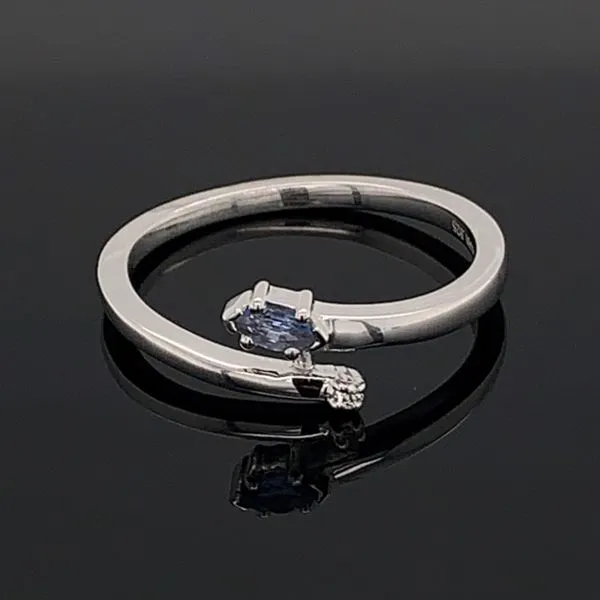 Sterling Silver and Yogo Blue Sapphire Ring Geralds Jewelry Oak Harbor, WA