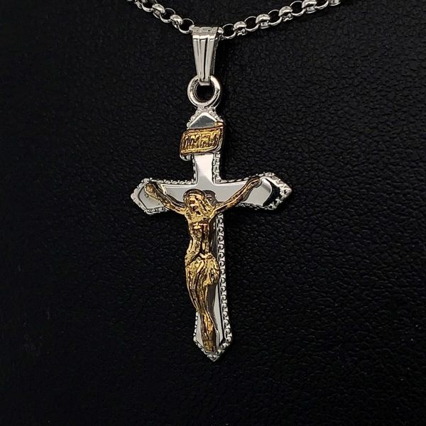 Tu-Tone Crucifix Pendant Geralds Jewelry Oak Harbor, WA
