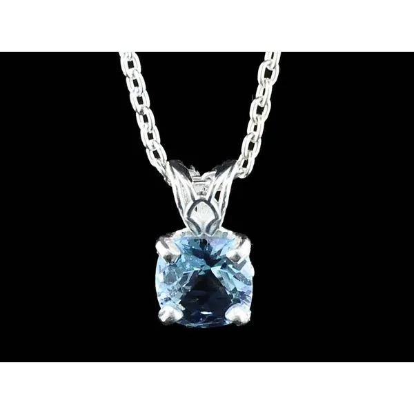 Silver Cushion Cut London Blue Topaz Pendant Geralds Jewelry Oak Harbor, WA