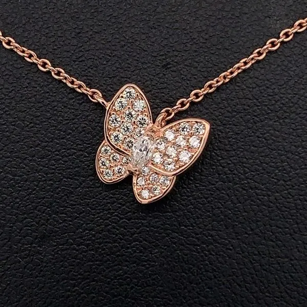 Rose Sterling Butterfly Pendant Geralds Jewelry Oak Harbor, WA