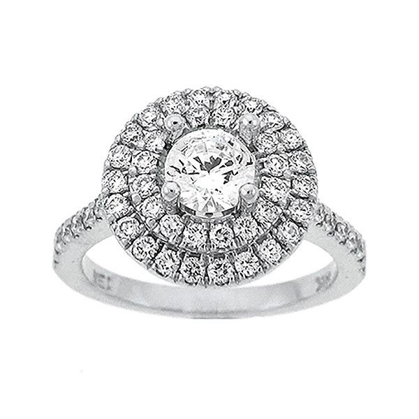 Diamond Double Halo Engagement Ring Goldstein's Jewelers Mobile, AL