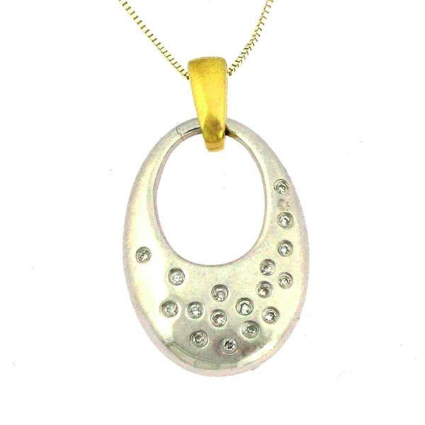 Oval Scattered Diamond Pendant Goldstein's Jewelers Mobile, AL