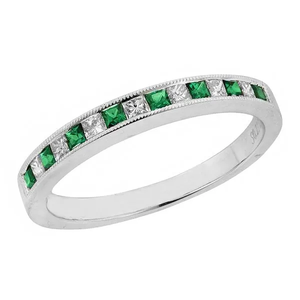 Emerald and Diamond Anniversary Ring Goldstein's Jewelers Mobile, AL