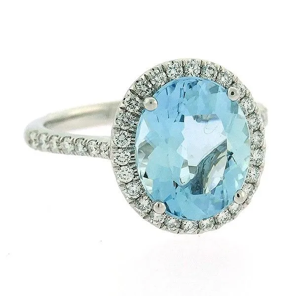 Aquamarine and Diamond Ring Goldstein's Jewelers Mobile, AL