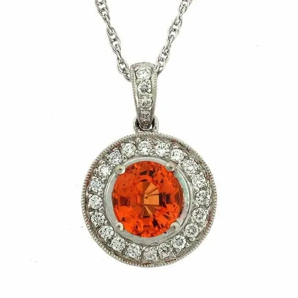 Mandarin Garnet and Diamond Pendant Goldstein's Jewelers Mobile, AL