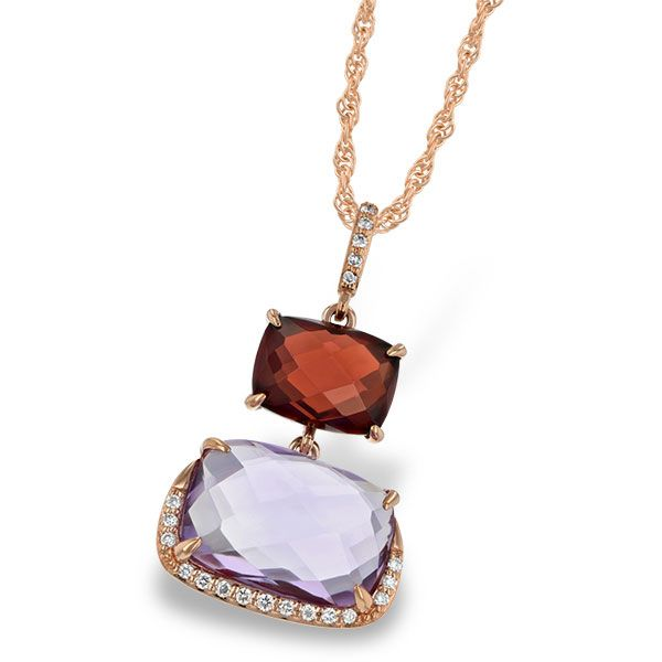 Amethyst, Garnet and Diamond Necklace Goldstein's Jewelers Mobile, AL