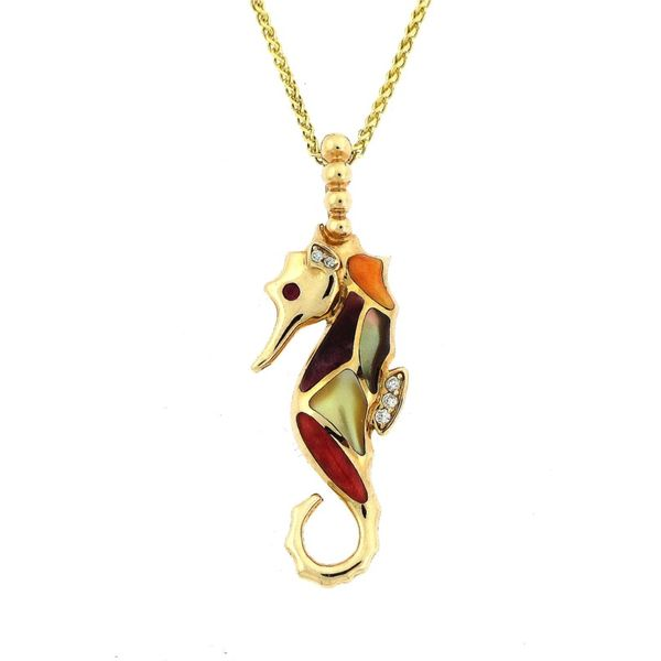 Kabana Spiny Oyster Inlay Necklace Goldstein's Jewelers Mobile, AL