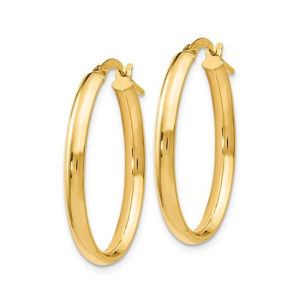 YELLOW 14 KARAT GOLD OVAL HOOP EARRINGS Goldstein's Jewelers Mobile, AL