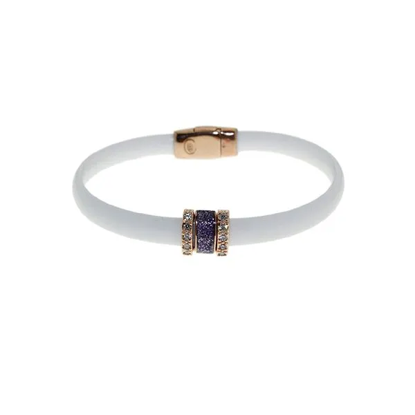 Purple Stone and White Sapphire Neoprene Bracelet Goldstein's Jewelers Mobile, AL