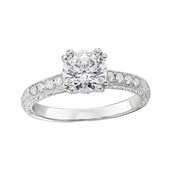 Vintage Style Engagement Ring Settings with Hand Engraving Hingham Jewelers Hingham, MA