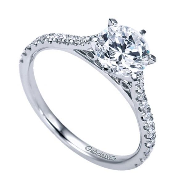 14k White Gold Round Solitaire Engagement Ring Hingham Jewelers Hingham, MA