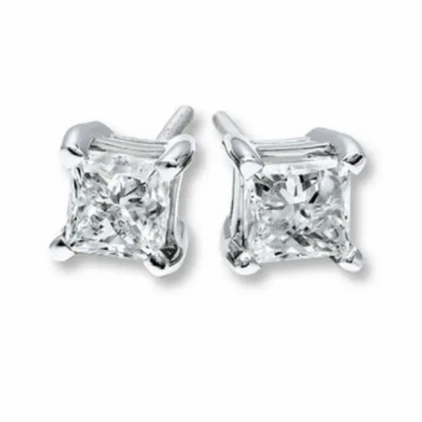 Princess Cut Diamond Stud Earrings Hingham Jewelers Hingham, MA