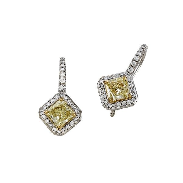 Yellow Diamond Drop Earrings Hingham Jewelers Hingham, MA