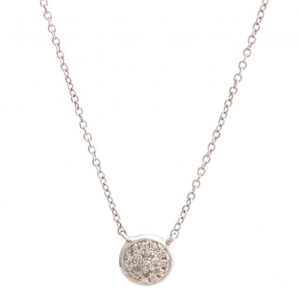 White Gold Pave Necklace Hingham Jewelers Hingham, MA