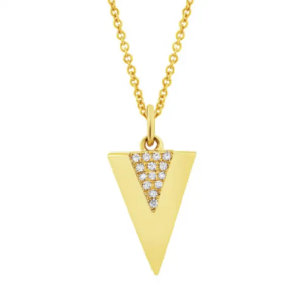 Gold Pave Triangle Necklace Hingham Jewelers Hingham, MA