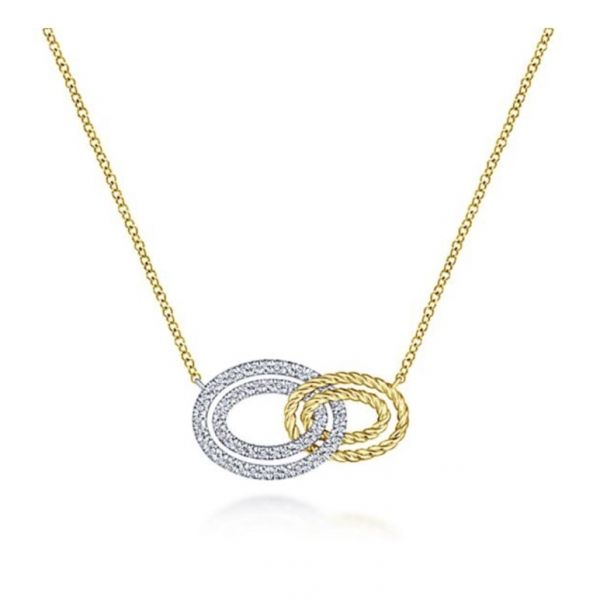 Gold + Diamond Circle Necklace Hingham Jewelers Hingham, MA