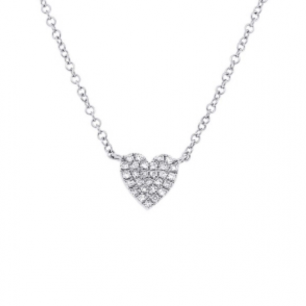 Pave Diamond Heart Necklace Hingham Jewelers Hingham, MA