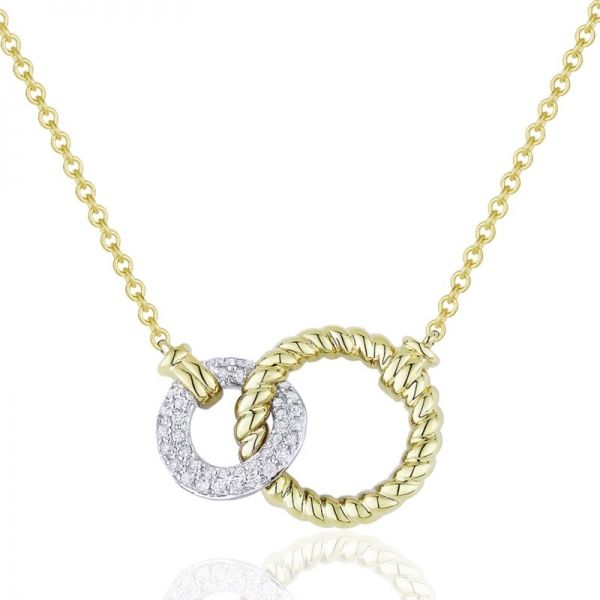 Pave Diamond Circle Necklace Hingham Jewelers Hingham, MA