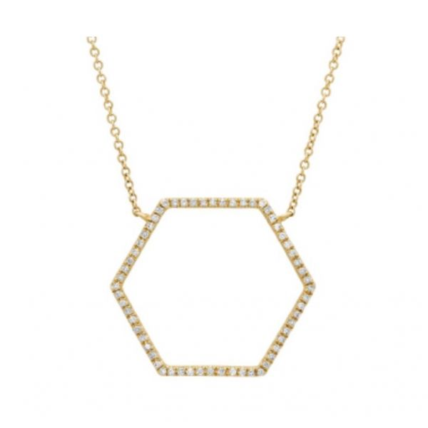 Diamond Hexagon Necklace Hingham Jewelers Hingham, MA