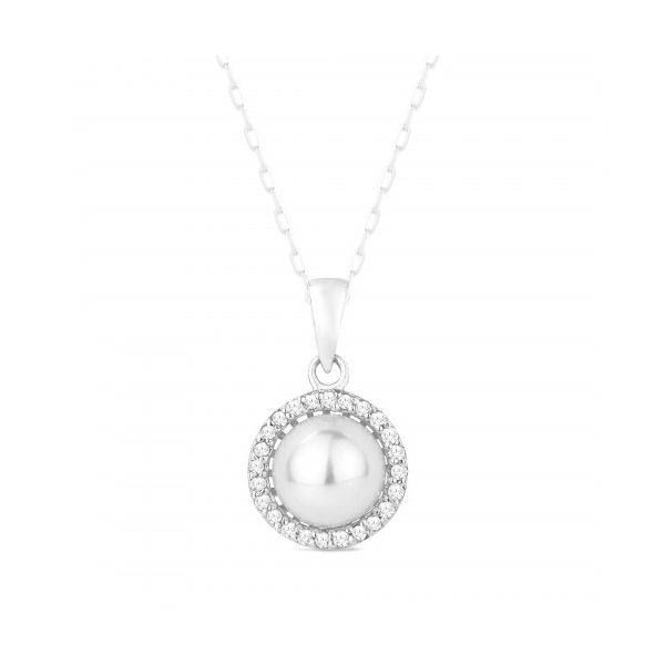 Pearl Halo Pendant (White) Hingham Jewelers Hingham, MA