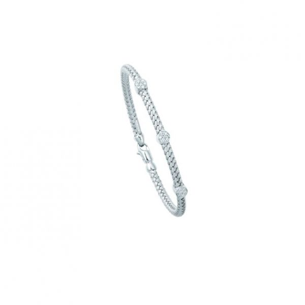White Gold & Diamond Basket Weave Bracelet Hingham Jewelers Hingham, MA