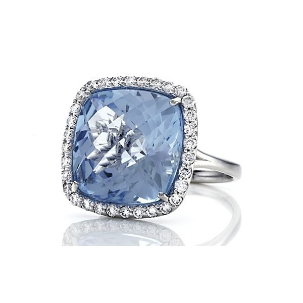 Sky Blue Topaz + Diamond Ring Hingham Jewelers Hingham, MA