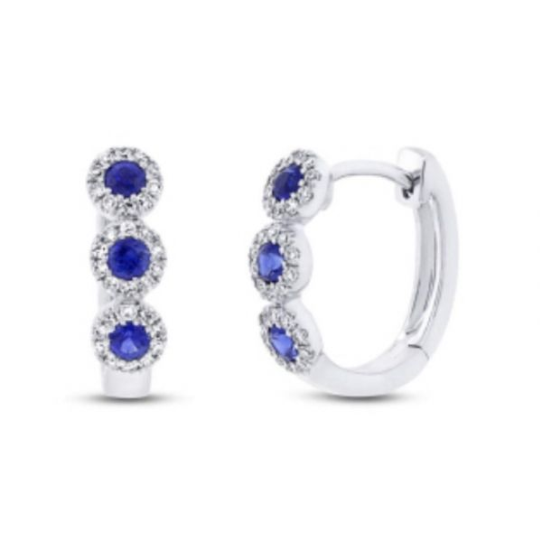 Sapphire Huggie Earrings Hingham Jewelers Hingham, MA