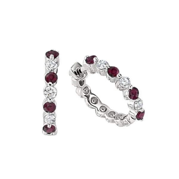 Ruby Huggie Earrings Hingham Jewelers Hingham, MA