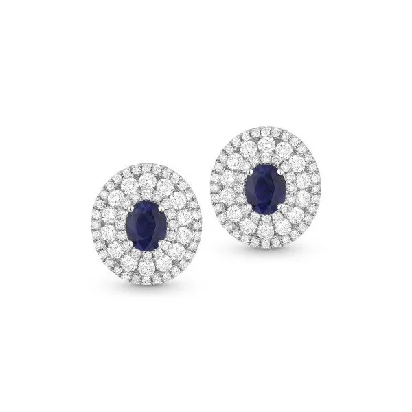 Sapphire + Diamond Stud Earrings Hingham Jewelers Hingham, MA