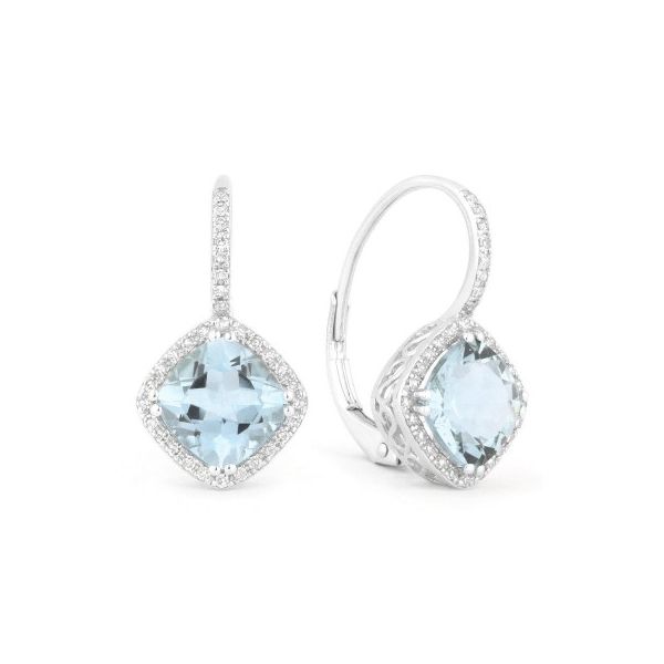 Blue Topaz + Diamond Earrings Hingham Jewelers Hingham, MA