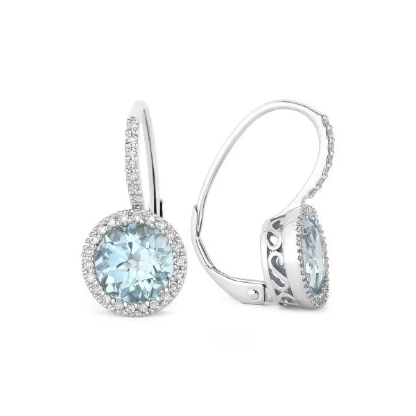 Blue Topaz + Diamond Earrings Hingham Jewelers Hingham, MA