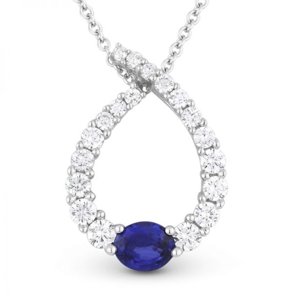 Diamond + Sapphite Teardrop Pendant Hingham Jewelers Hingham, MA