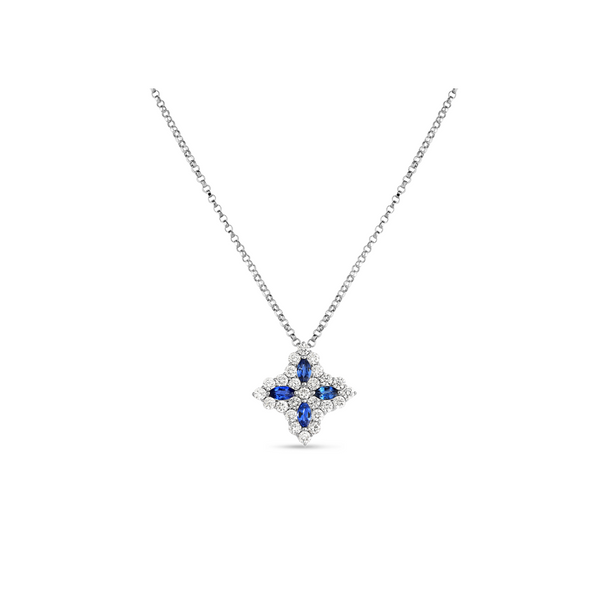 Princess Flower Sapphire Necklace Hingham Jewelers Hingham, MA