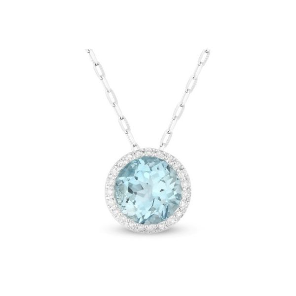 Blue Topaz + Diamond Necklace Hingham Jewelers Hingham, MA
