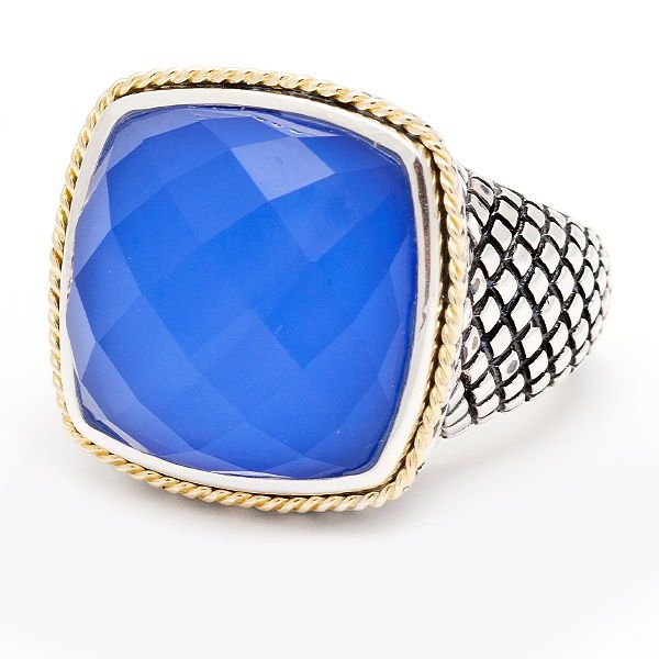 Sterling Cushion Ring - Blue Agate Hingham Jewelers Hingham, MA