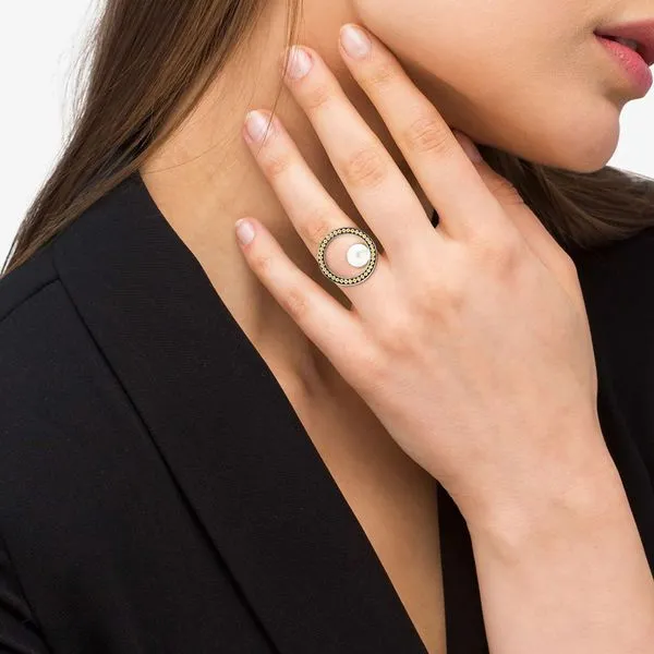 Luna Circle Pearl Statement Ring Image 4 Hingham Jewelers Hingham, MA