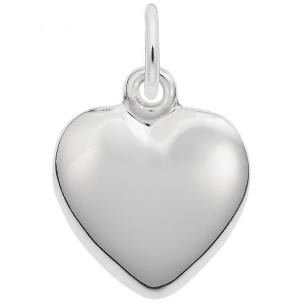 SIlver Puffed Heart Hingham Jewelers Hingham, MA