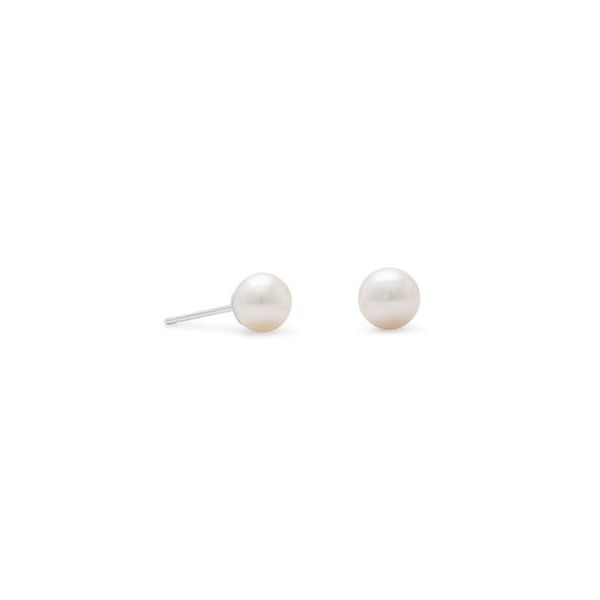 White Cultured Freshwater Pearl Stud Earrings Hingham Jewelers Hingham, MA