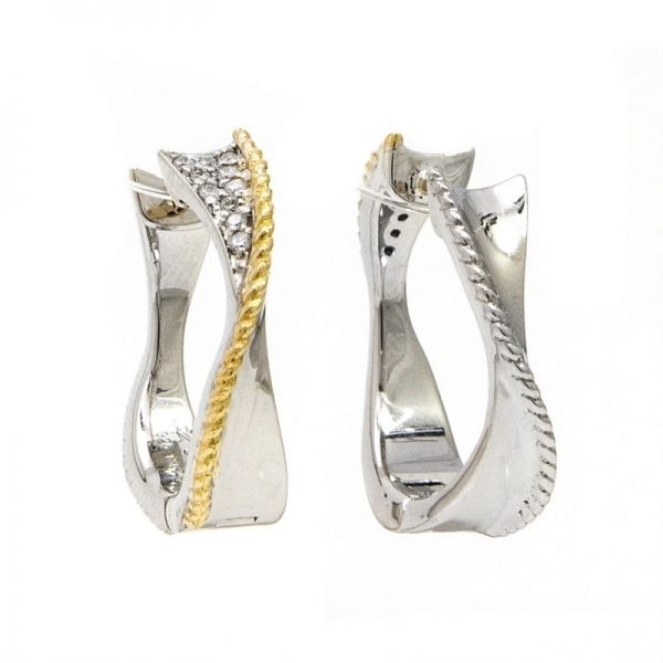 Sterling Silver + Gold Huggie Earrings Hingham Jewelers Hingham, MA