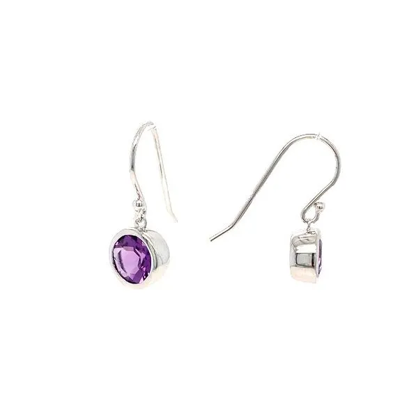 Amethyst Bezel Drop Earrings Hingham Jewelers Hingham, MA