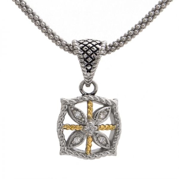 Pave Diamond Cushion Necklace Hingham Jewelers Hingham, MA