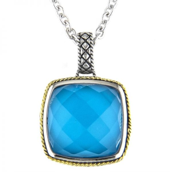 Blue Agate Pendant Necklace Hingham Jewelers Hingham, MA