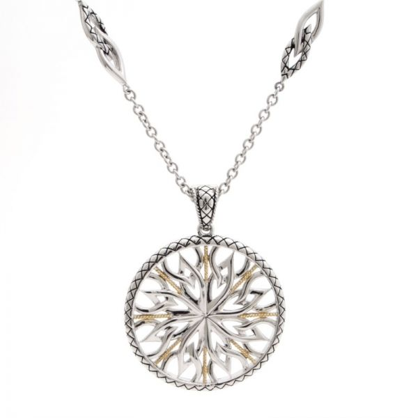 Sterling Silver + Gold Pendant Necklace Hingham Jewelers Hingham, MA