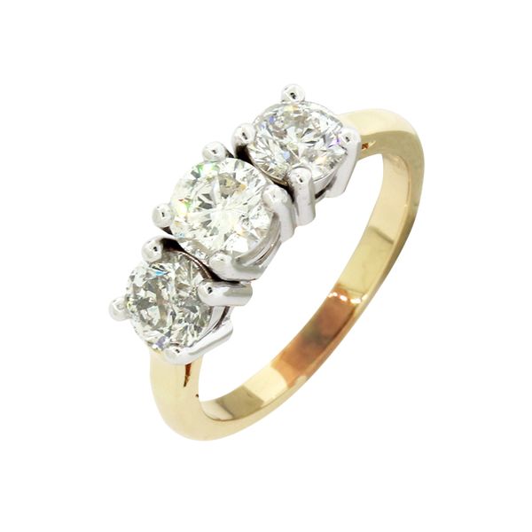 3 Stone Yellow Gold Diamond Ring Holliday Jewelry Klamath Falls, OR