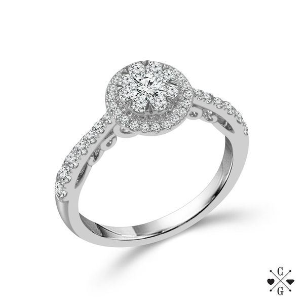 Beautiful halo diamond engagement ring. Holliday Jewelry Klamath Falls, OR