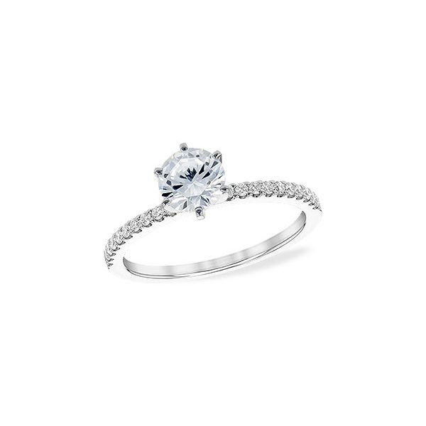Allison Kaufman straight line diamond engagement ring. *center not included. Holliday Jewelry Klamath Falls, OR