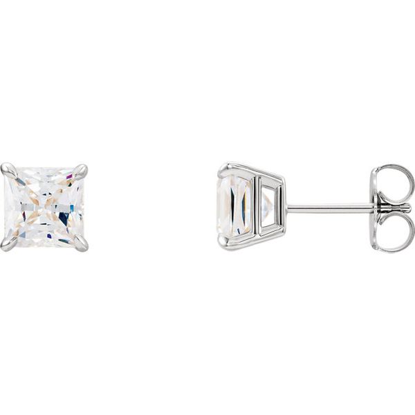 Princess cut solitaire diamond earrings. Holliday Jewelry Klamath Falls, OR